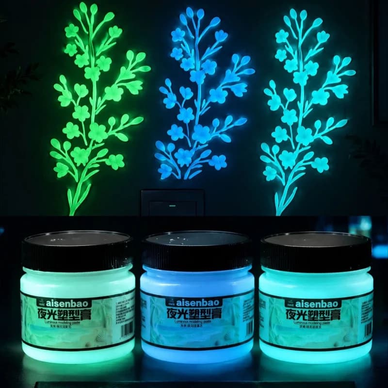 125g 3 Colors Luminous Modeling Paste Fluorescent Texture Paint DIY 3D Wall Painting Acrylic Texture Art Craft Materials