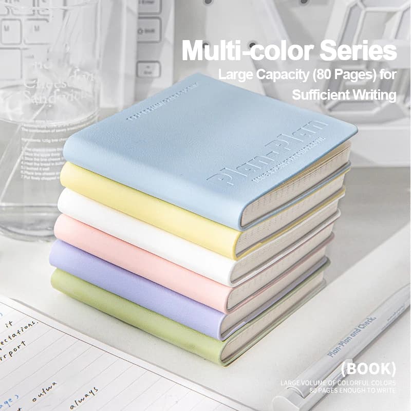 Waterproof PU Soft Leather Square Notebook 1PC Portable Pocket Size With 100g Paper Car Cable Storage Journal