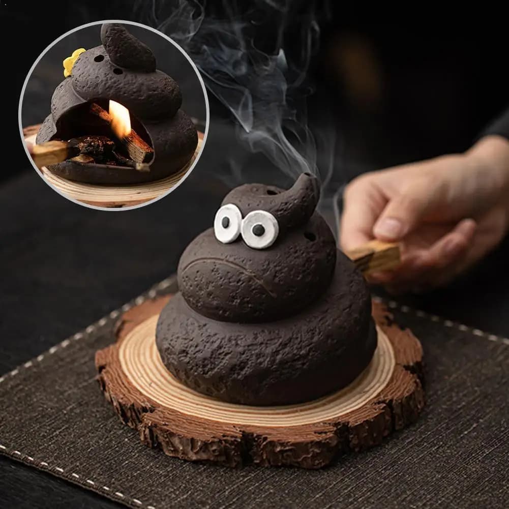 Bruciatore di aromi creativo in porcellana divertente per interni, porta incenso per bastoncini di Pau Santo e Salvia Bianca, in ceramica a forma di pancake