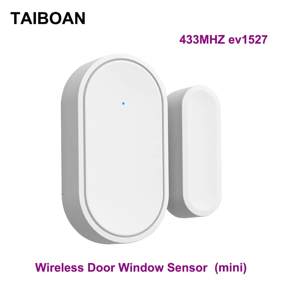 TAIBOAN Sensore porta wireless 433 MHz Rileva apertura e chiusura porta Anti smontaggio per varie finestre domestiche Allarme antifurto