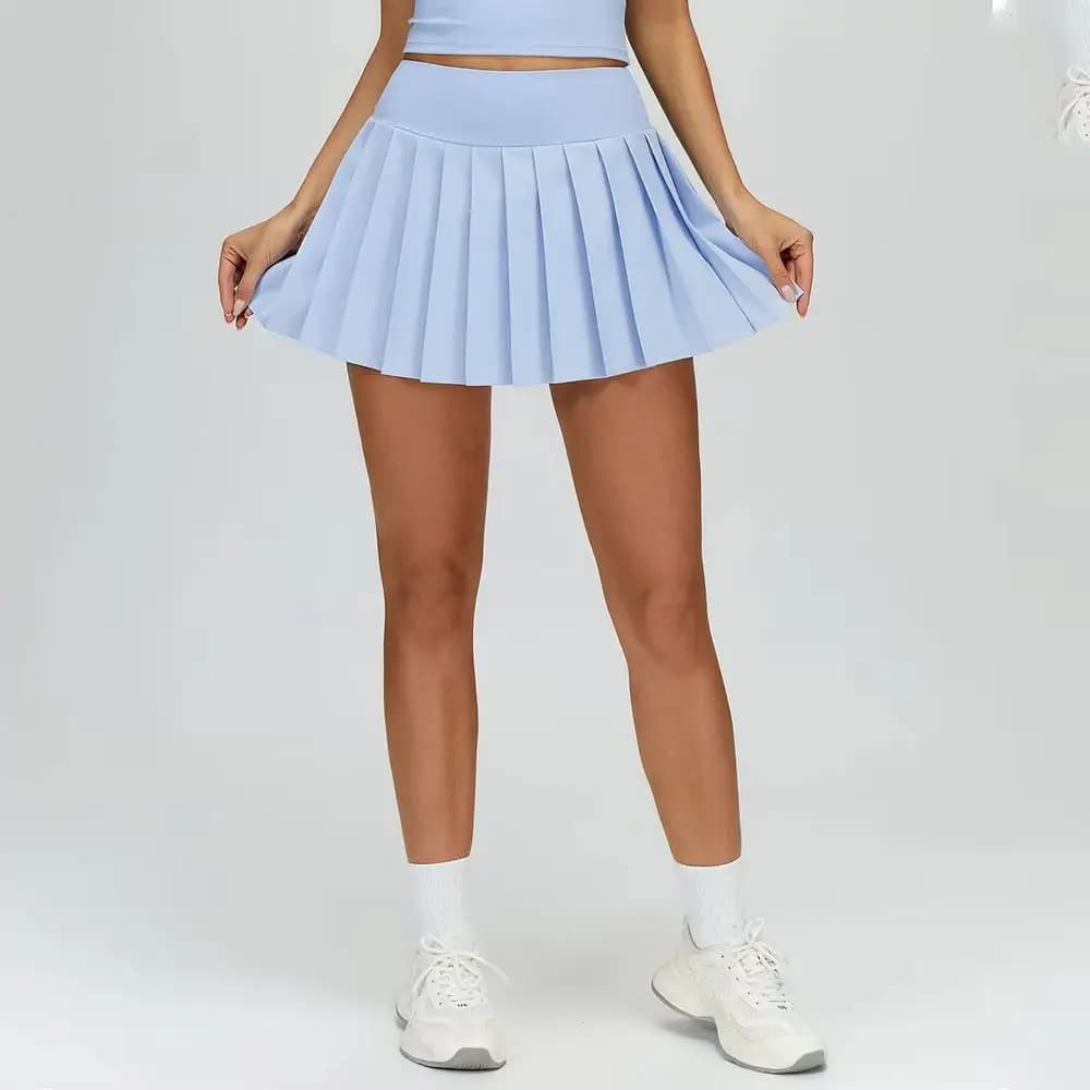 Pantaloncini da yoga Donna Gonne da tennis sportive a pieghe Runniing Vita alta Yoga Fitness Gonna corta Palestra Golf Minigonna con tasche