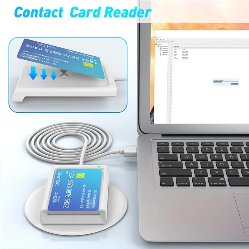 Lettore di smart card 2 in 1 con contatto + NFC Lettore/scrittore di smart card a doppia interfaccia collegato al PC Lettore di smart card PCSC a contatto-N33R