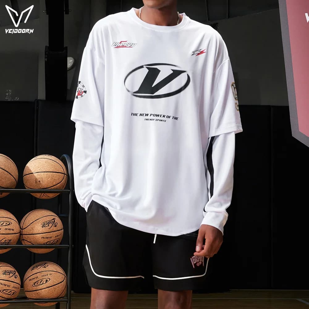 Veidoorn Autumn Men's Long Sleeve Workout T-Shirts Moisture Wicking Top Gym Fitness Running Yoga Sportswear Athletic Shirts