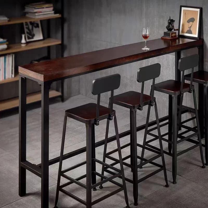 Modern Bar Chair for Exterior, Iron Structure, High Leather Bearing, Hotel Hall and Restaurants