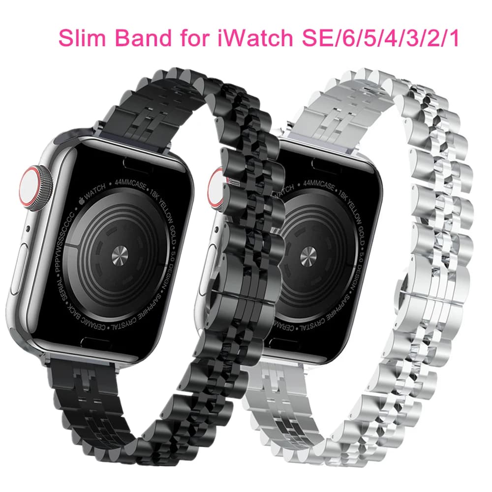 Apple Watch 40mm 44mm 38mm 42mm Slim Stainless Steel Metal Strap for IWatch SE/6/5/4/3 Bracelet / /1