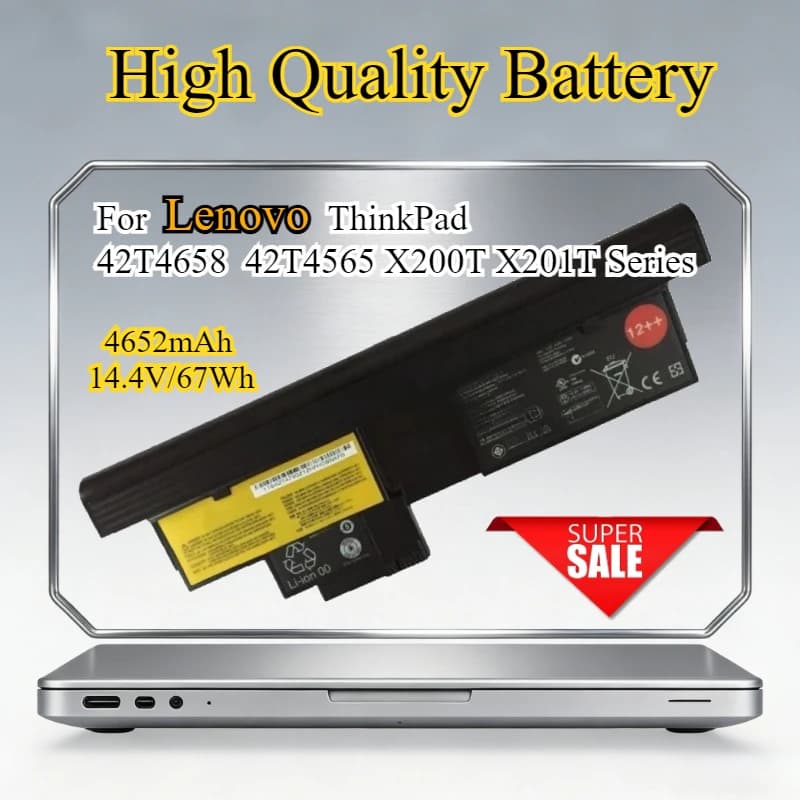 Batteria per Laptop 8 Celle 14.4V / 67Wh per Lenovo ThinkPad X200T Tablet Serie X201T FRU 42T4658 42T4565 43R9257 Batteria di Ricambio