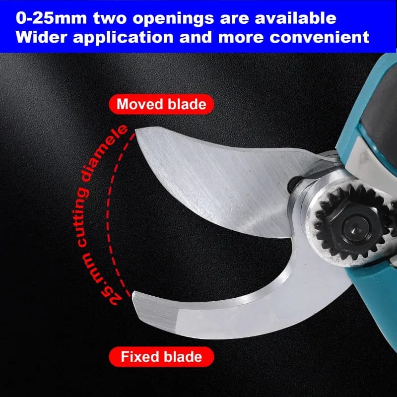 Heimerdinger 200 W brushless pruning shears, 1.3 T clamp force, 25 mm cut branches, 21000 rpm, 18 V cordless, digital display, without battery