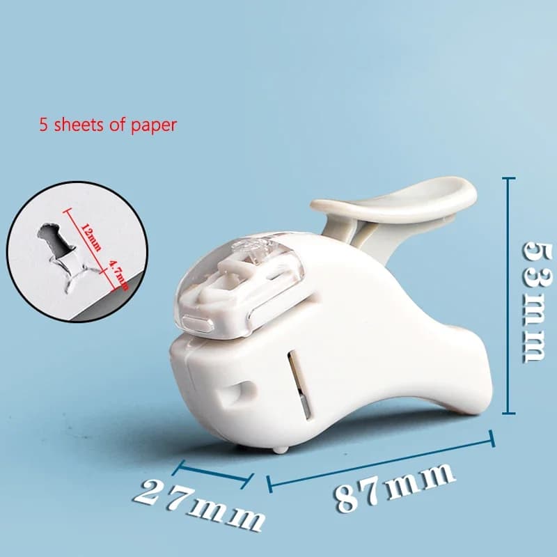 Punti metallici Forniture per rilegatura per ufficio scolastico Nuova cucitrice senza punti metallici Mini cucitrice portatile in plastica Cucitrice sicura per carta senza