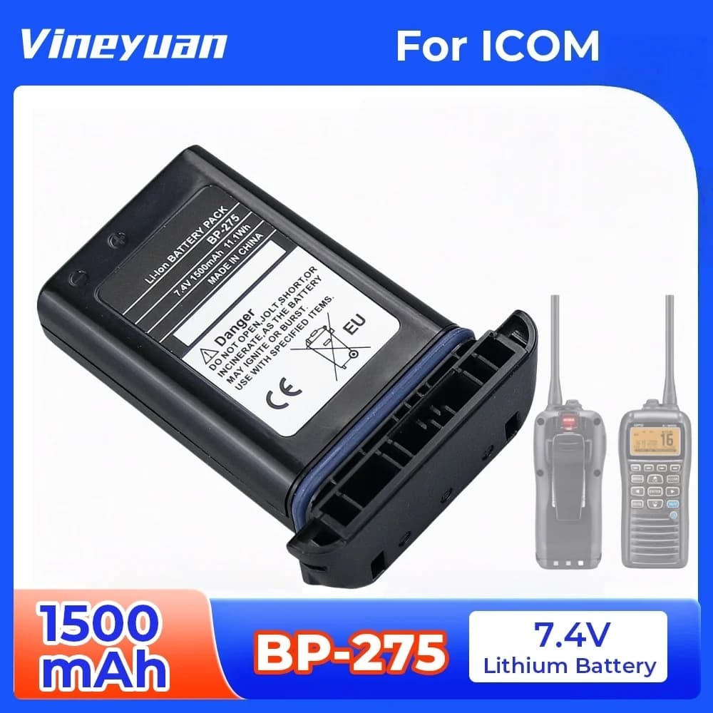 BP-275 Batteria ricaricabile agli ioni di litio da 7,4 V 1500 mAh per radio bidirezionale portatile Icom IC-M91D IC-M92D.