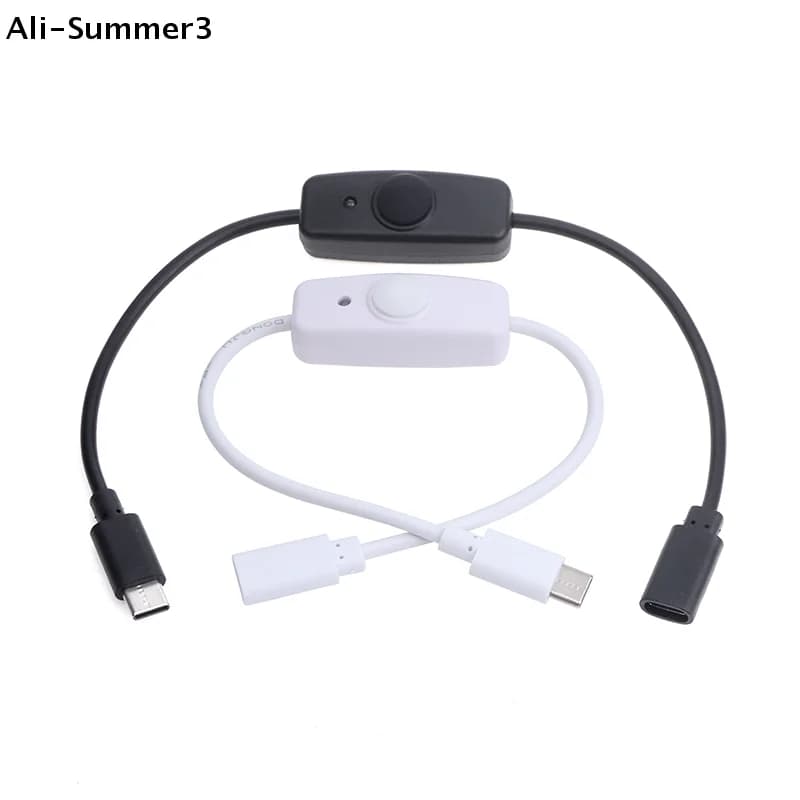 【YY】 1Pc 2025 Nuovo USB Tipo C Con Interruttore ON/OFF Pulsante di Alimentazione Cavo di Prolunga di Ricarica da 30 CM Cavo di Prolunga Universale di Tipo C