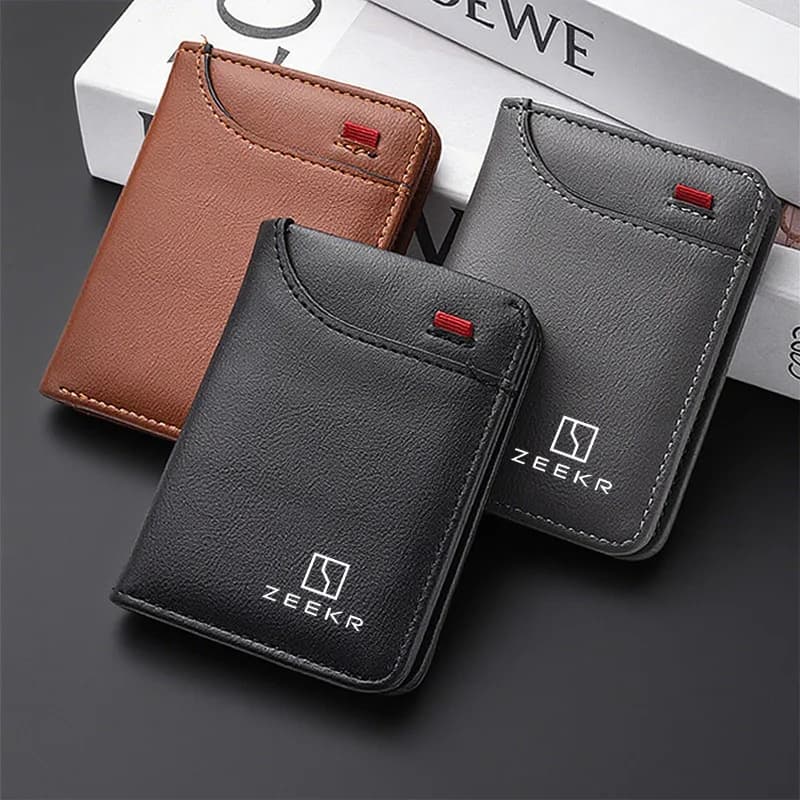 Multi Functional Car Wallet ID Credit Card Purse Auto Leather Storage Accessories For ZEEKR 001 X 2021 2022 2023 009 007 7X 2024