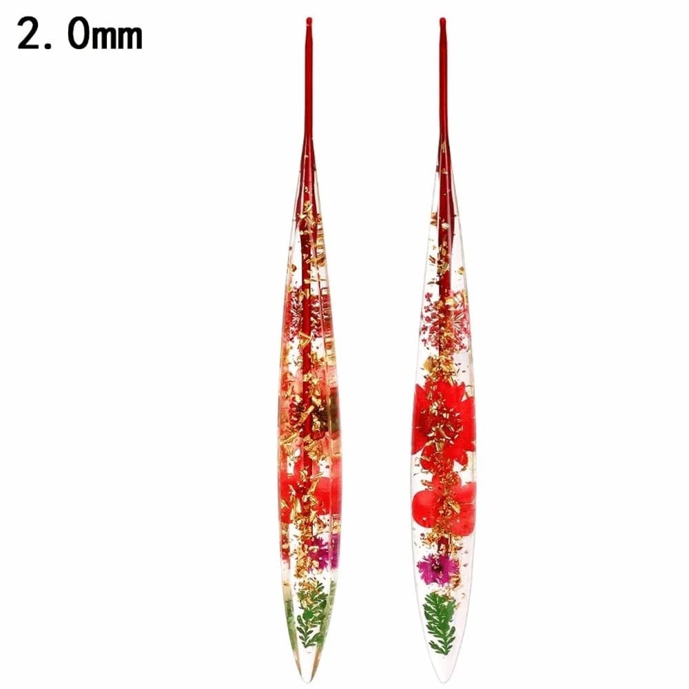 Floral Resin Grips Crochet Hook 2.0-6.0mm Non-Slip Knitting Needle Knitting Tools Yarn Knitting DIY Weaving Tools Sweater Making