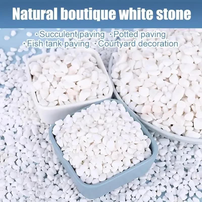 500g/1.1LB Ciottoli Bianchi Decorativi per Acquario, Pietre Naturali Lucidate di Fiume, Rocce per Vasche di Pesci, Piante in Vaso e Paesaggistica