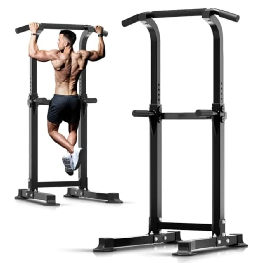ZENOVA Traction bar, Dip bar, Rack for Squat, Dip station Adjustable in Height, Traction bar