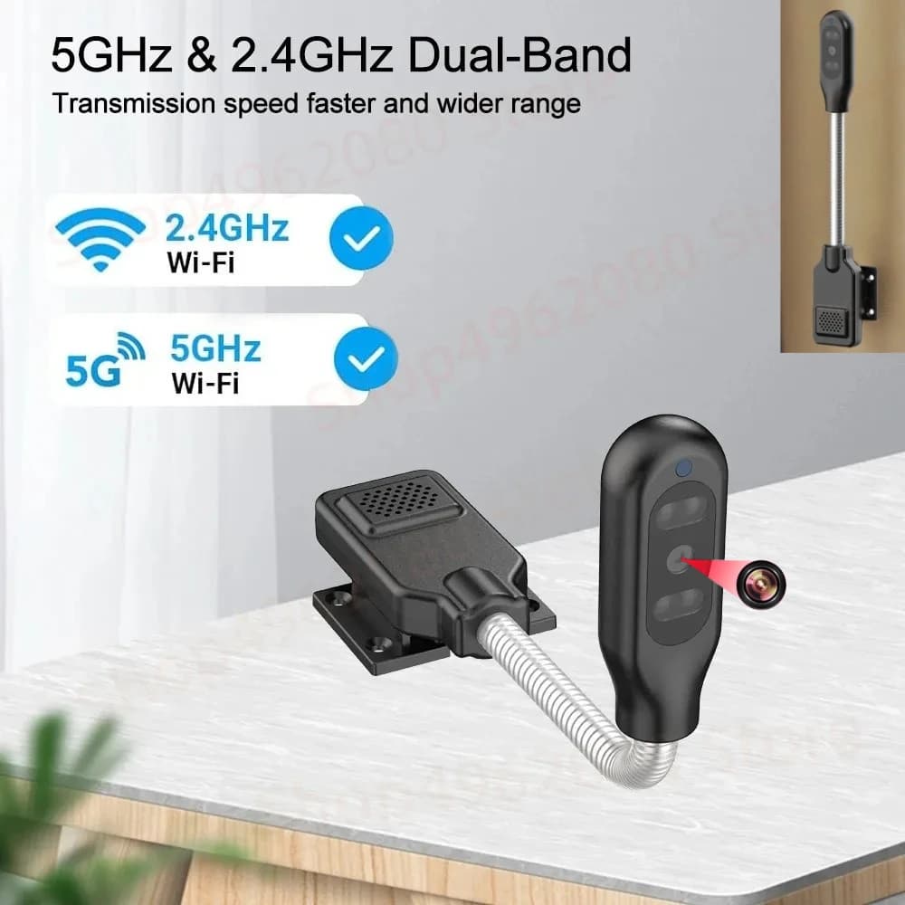 Telecamera Invisibile HD1080P, Mini Telecamera WiFi 360 per Sicurezza Domestica Intelligente ° Telecamera IP Rotante per Interni con Telecomando, Monitor per Animali Domestici/Bambini