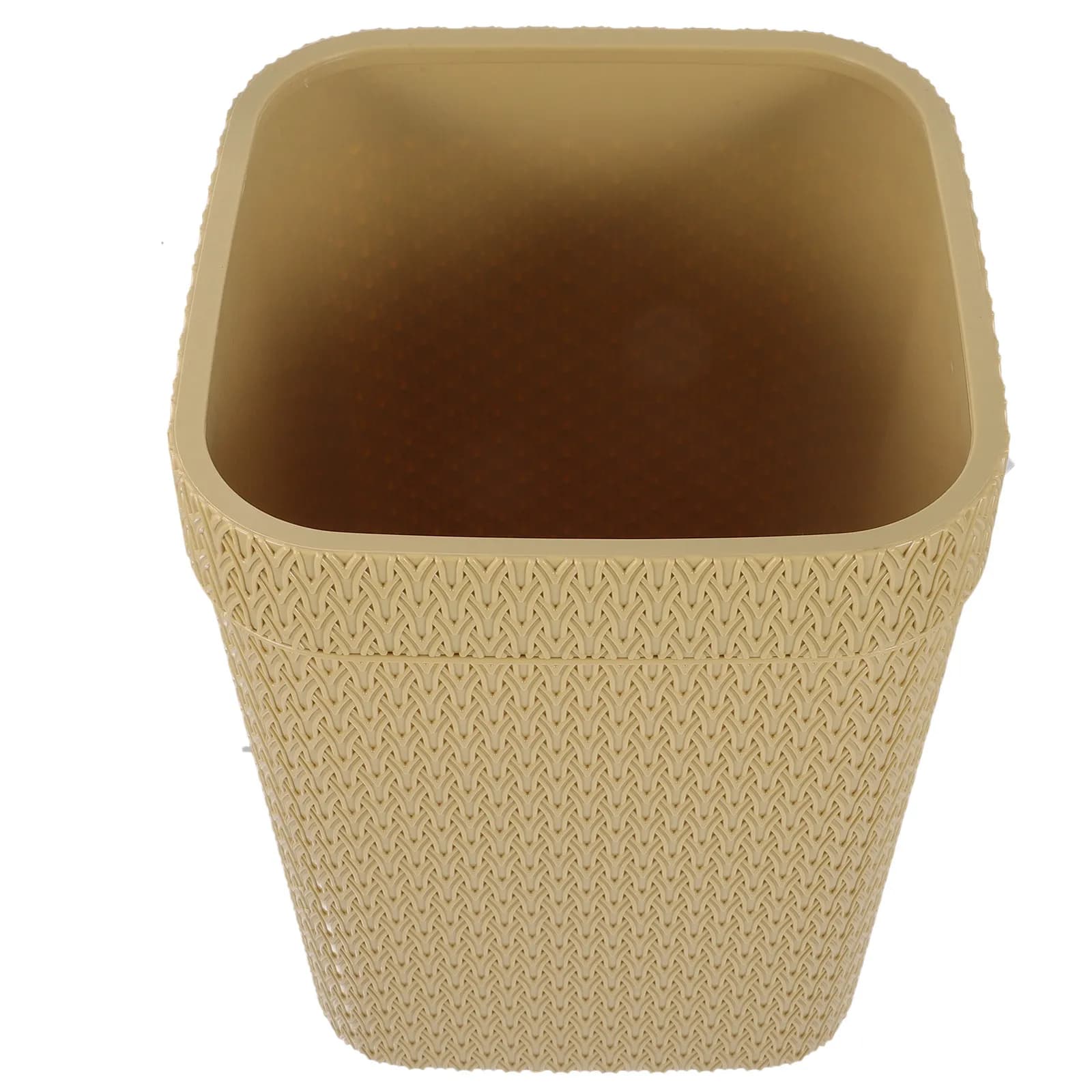 Cestino per Rifiuti in Stile Rattan, Bidone in Plastica per Camera da Letto, Ufficio, Cucina, Soggiorno, Cestino Decorativo per la Casa