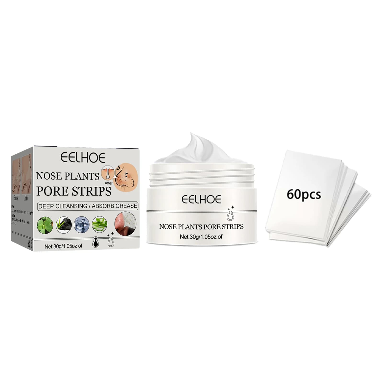 EELHOE remove blackhead nasal mask, deeply clean pores remove blackhead acne tear nasal mask