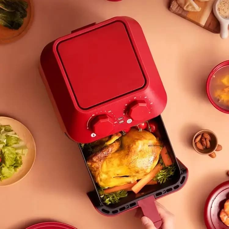 Friggitrice ad aria per uso domestico nuovo forno integrato piccola friggitrice elettrica doppio filtro olio salute a basso contenuto di grassi 360 ° frittura profonda tridimensionale