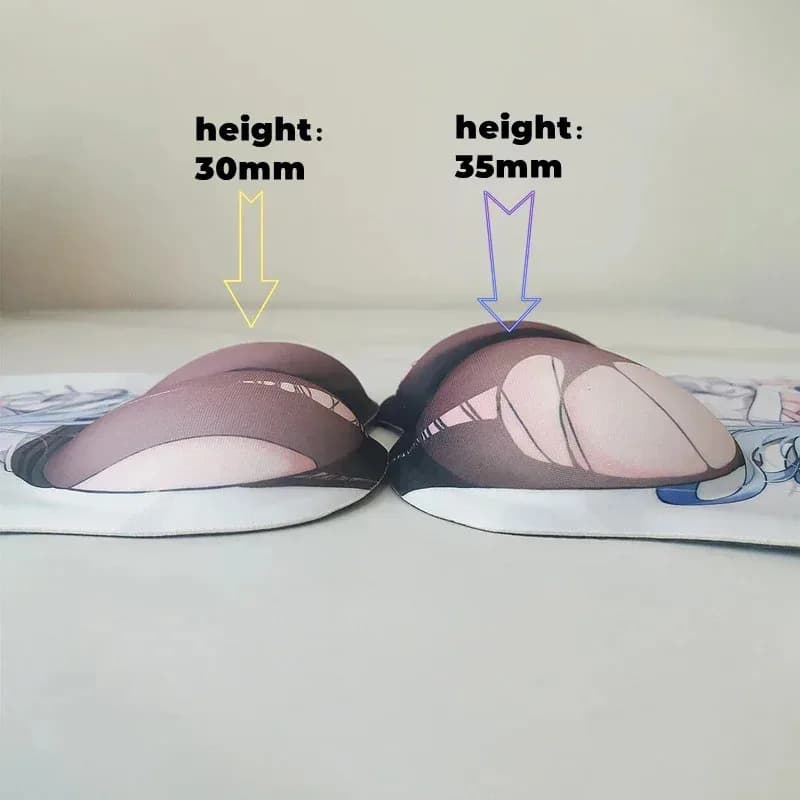 CyGenshin Impact Keqing 3D Oppai Mouse Pad kawaii Gamer Anime Simpatico poggiapolsi Tappetino in gel di silicone Tette Mousepad