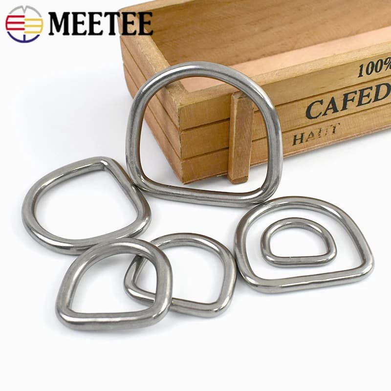 1/2/5/10 pezzi 304 # Fibbie ad anello a D in acciaio inossidabile Cinghie per borse Anelli di collegamento Collare per animali Fibbia per cintura Accessori hardware fai-da-te