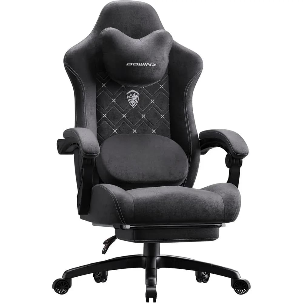 Ergonomic Gaming Chair with Heated Massage, Lumbar Support, and Pocket Spring Cushions for Big & Tall, Up to 350lbs, Black
