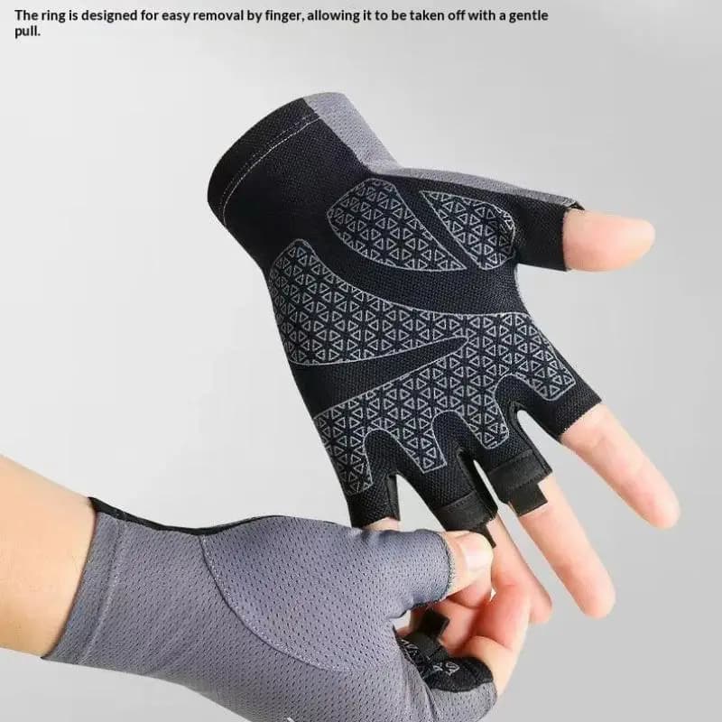 Men Women Half Finger Sports Gloves Shock Absorbing Anti Slip Breathable Fingerless Bike Fitness Riding Supply