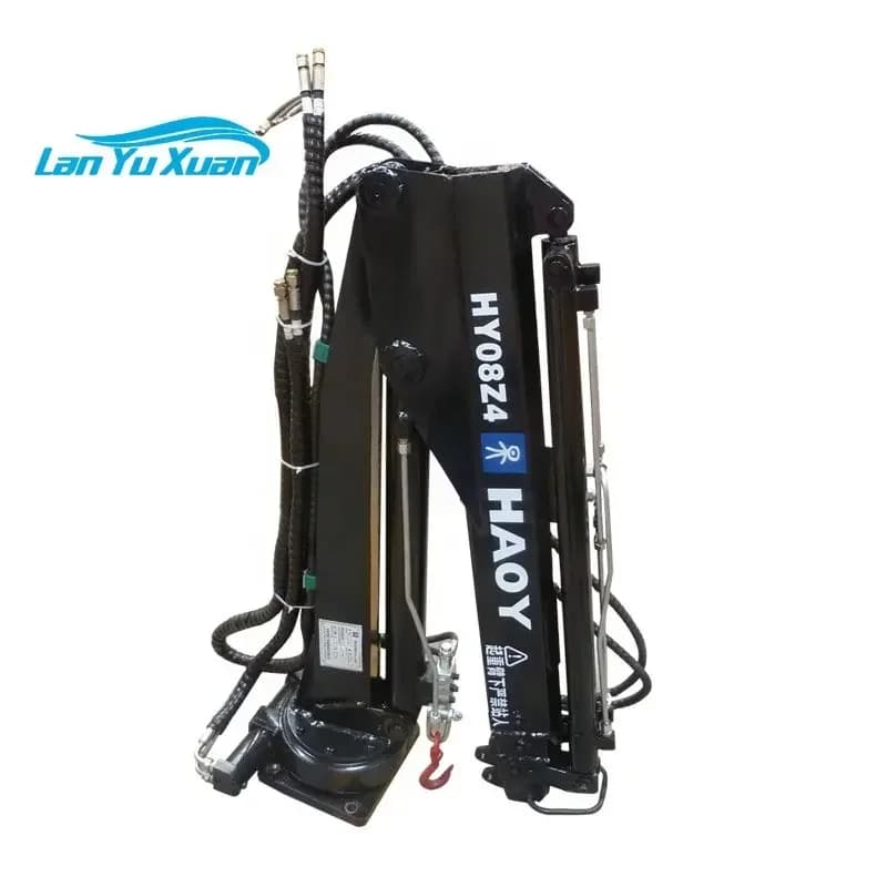Mini gru pickup da 500 ~ 800 kg 2 cilindri telescopici economizzati, 1 telescopico manuale, valvola manuale della stazione di pompaggio idraulico CC 12 V