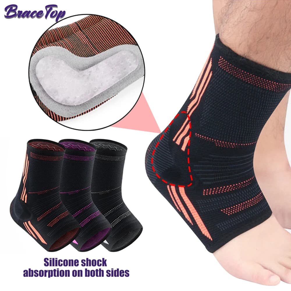 1PCS Cavigliera Compressione Supporto Manica di Protezione con Cuscinetti in Gel Stabilizzatore per Caviglia Tendinite di Achille Fascite plantare Dolore