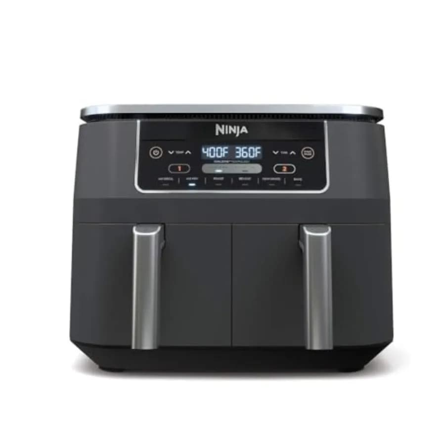 8 Quart DualZone 6-in-1 Air Fryer with 2 Independent Cestelli for Roasting, Grilling, Dishydrating, Smart Finish and Match Cook