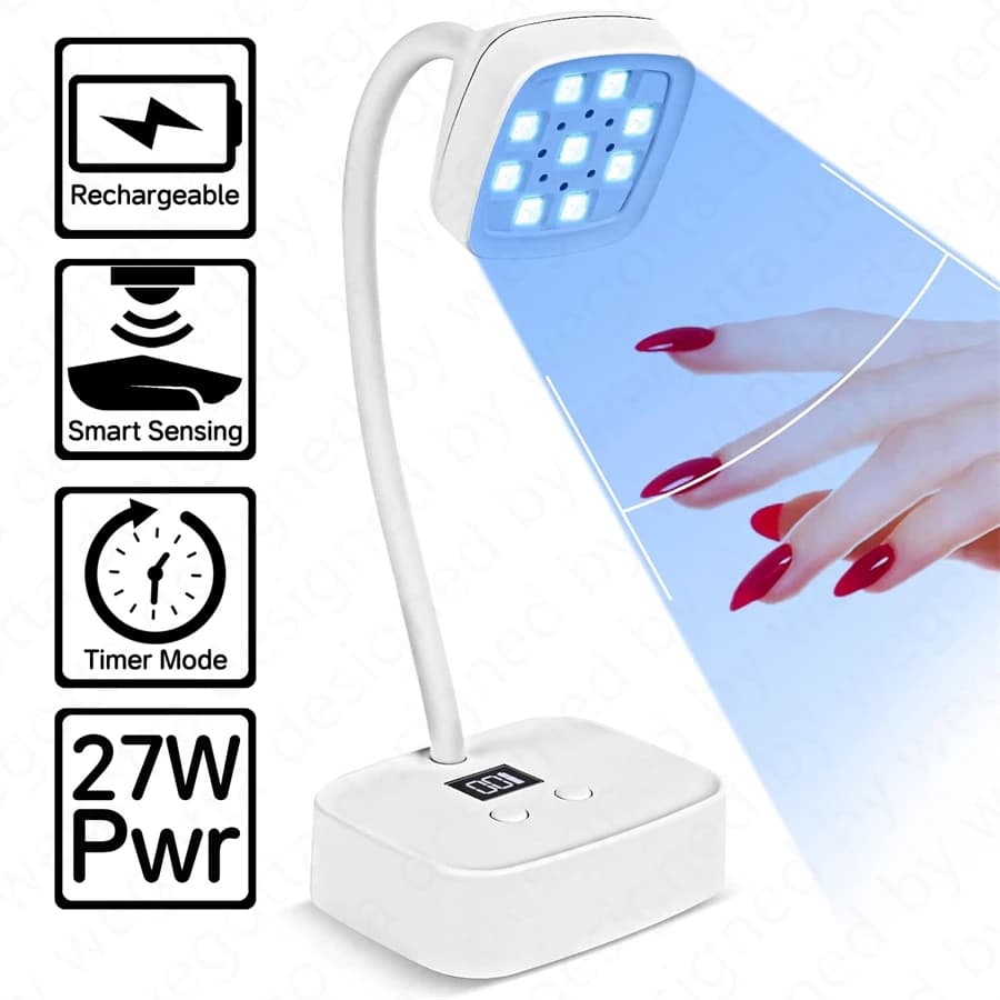 Lampada per unghie a LED UV solare ricaricabile Luce UV professionale per unghie in gel, mini essiccatore per unghie Lampada a luce UV a LED per salone di nail art