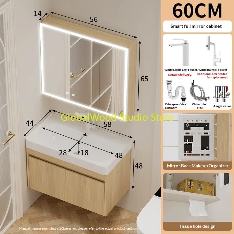 Mobili da bagno Organizzatori Armadi Lavandino portaoggetti con armadietto Organizzatori da bagno Armadietto con cassetti Armadio mobile per lavanderia