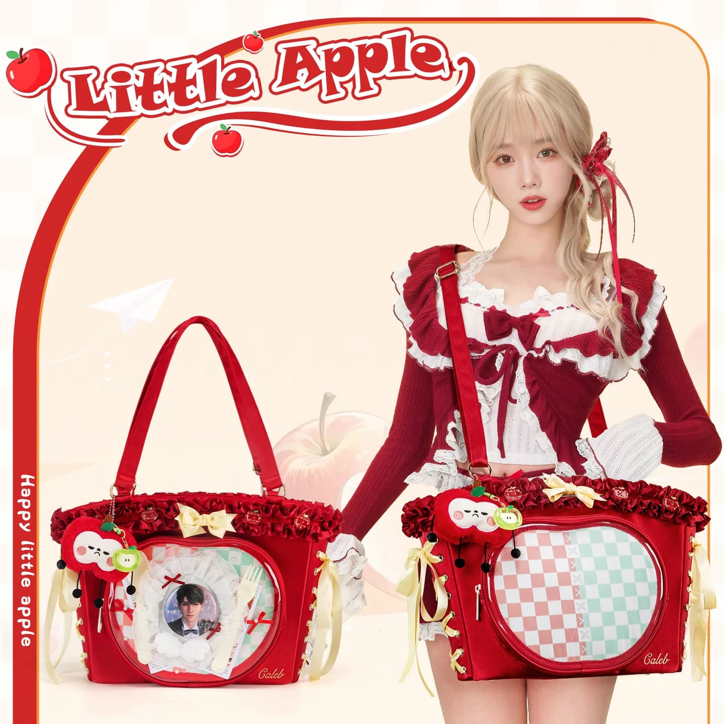 Anime Caleb Love and Deepspace Cosplay Satin Face Apple Ita-bag Cartoon Shoulder Bag Messenger Bags Handbag Versipacks Gift
