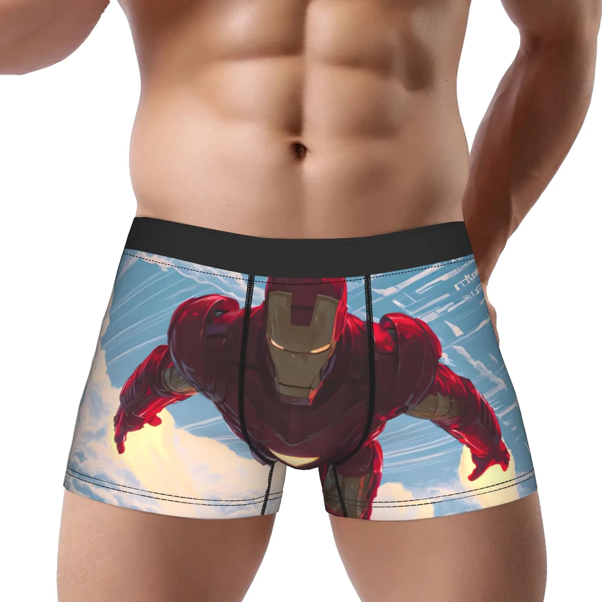 1 pezzo di mutande Iron Man Infinity War, mutandine traspiranti, pantaloncini stampati da uomo