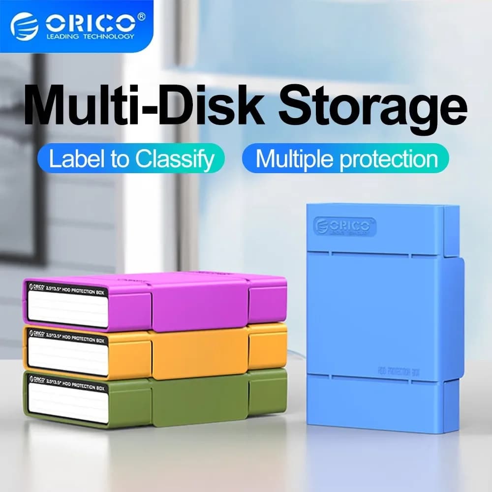 Custodia SSD ORICO M.2 custodia HDD da 2.5/3.5 pollici custodia protettiva M.2 custodia rigida con etichetta per scatola di immagazzinaggio disco rigido esterno