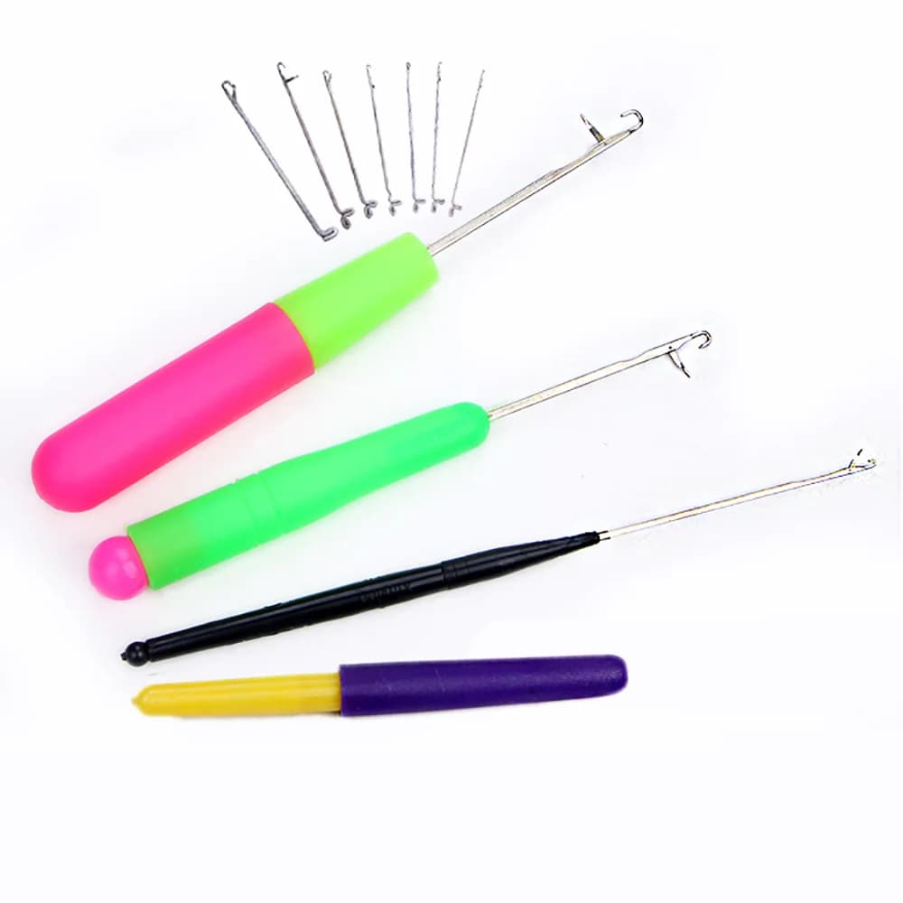 1-5pcs With Tongue Crochet Needle Sewing Tools Sweater Wool Repair Hair Extension Beading Craft Crochet Hooks Sewing Accessories