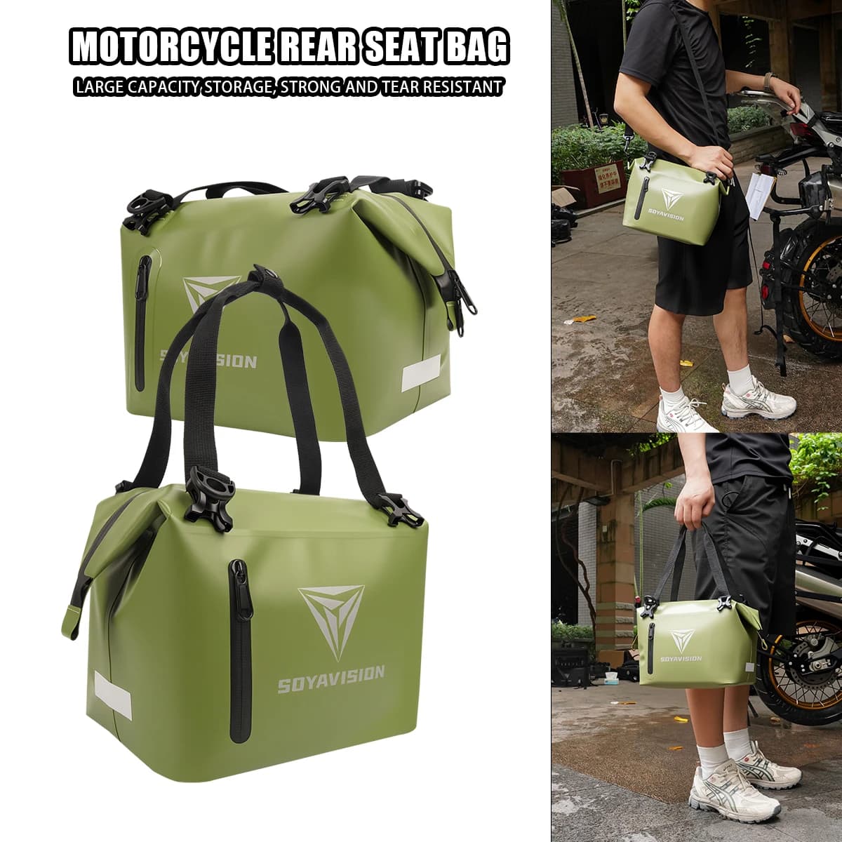 SOYAVISION Motorcycle Bag Waterproof Motor Dry Bag Cooler Bag Motorcycle Luggage Bag Portable Hand Bag Shoulder Bag