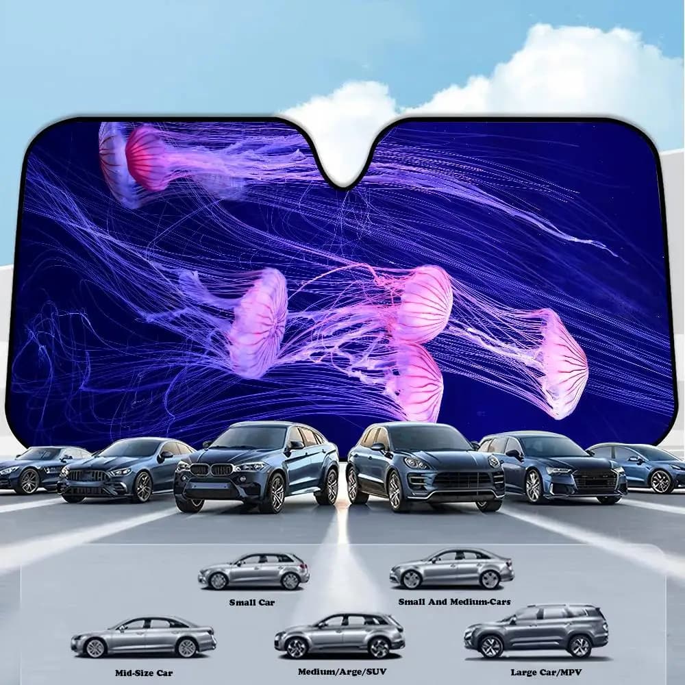 Parasole per Auto J-Jellyfish, Protezione per Parabrezza e Finestrini, Copertura Protettiva Interna per Camion e SUV, Visiera Universale