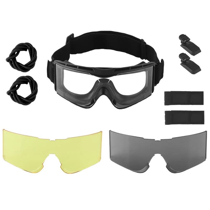 Occhiali tattici Antivento Antipolvere Ciclismo Moto Escursionismo Occhiali da sci Paintball Tiro Casco softair OPS veloce