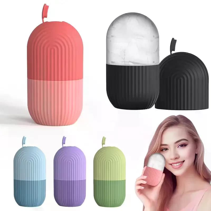 Ice Face Roller Beauty Massage Silicone Ice Mold For Eye Puffiness Ice Facial Roller Shrink Pores Multifunctional Mold