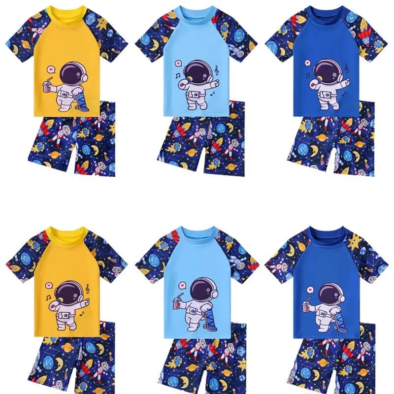 Costumi da bagno per bambini con cappuccio, protezione solare estiva, costumi da bagno ad asciugatura rapida, ragazzo adolescente, nuovi, 2 pezzi