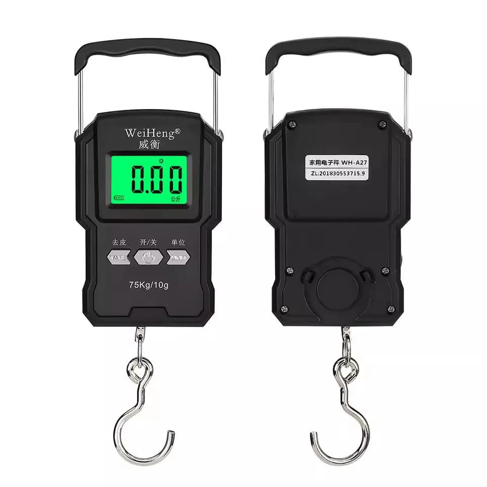 Weiheng 75kg Electronic Scale - Portable Charging Luggage Hook Scale with Bluetooth & Tape Measure