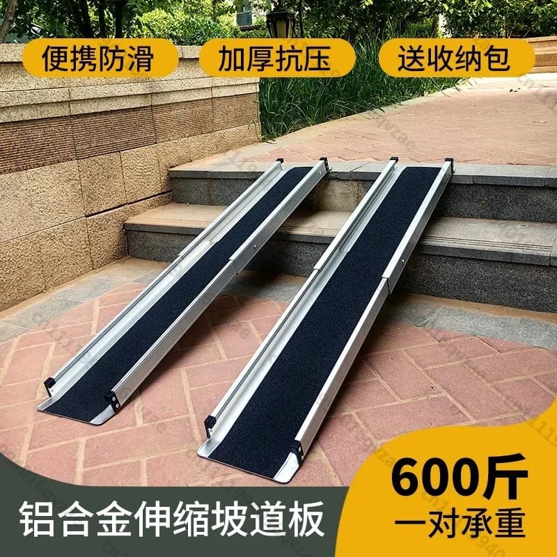 Wheelchair Ramp Board Portable Retractable on The Staircase Step Loading Ramp Board