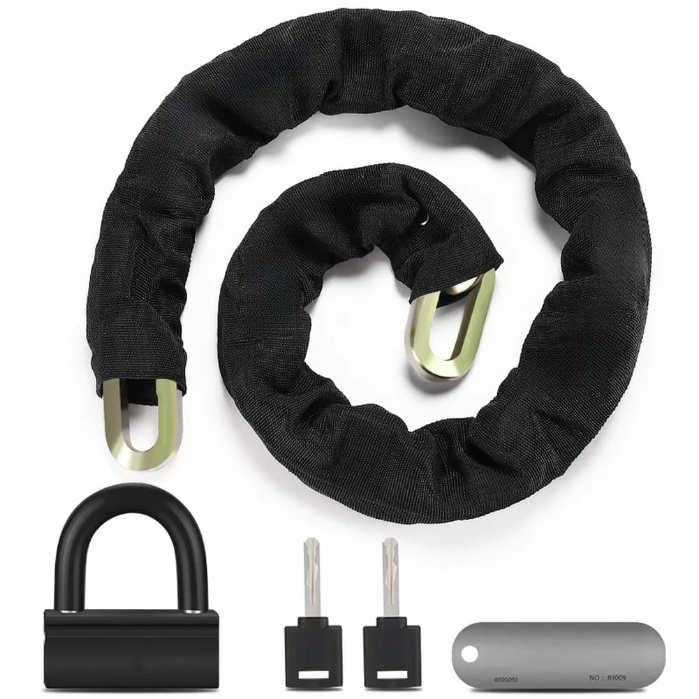 1 set di lucchetti a catena ispessiti per biciclette e motociclette, accessori per biciclette a forma di U anti-taglio/antifurto