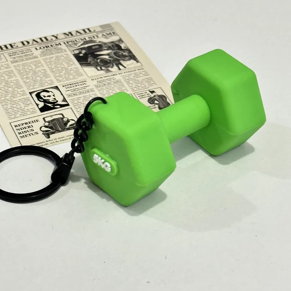 Keyring with Mini Weights, Kettlebell and Creative Manubri, Water Glass Shape Pendant, Fitness Series