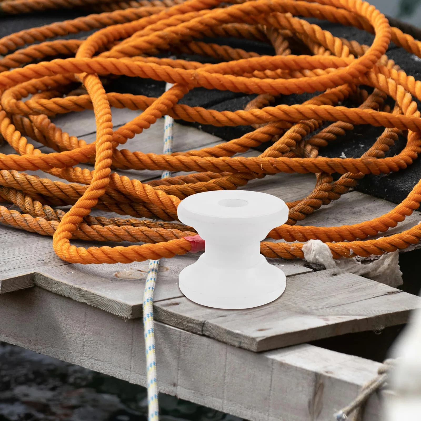 Rullo Ancoraggio Marino in Nylon Bianco Resistente, Ruota di Ricambio Stabile per Prua, Accessori Ancoraggio Yacht, Rotelle e Rulli
