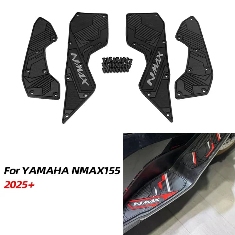 Per YAMAHA NMAX155 2025 Moto Passi Pedane Rilievi Del Piede Pedali Antiscivolo Pedane Piastra NMAX 155 Accessori