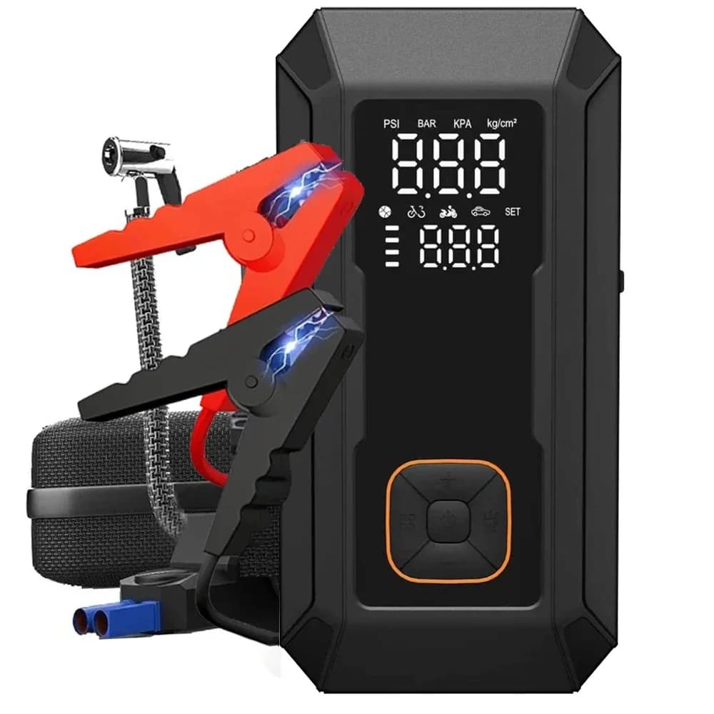 Emergency Starter for Auto with Air Compressor 12V 5000A for Gasoline Motors 7.0L/Diesel 5.5L, Digital Pneumatic Motor 150Psi