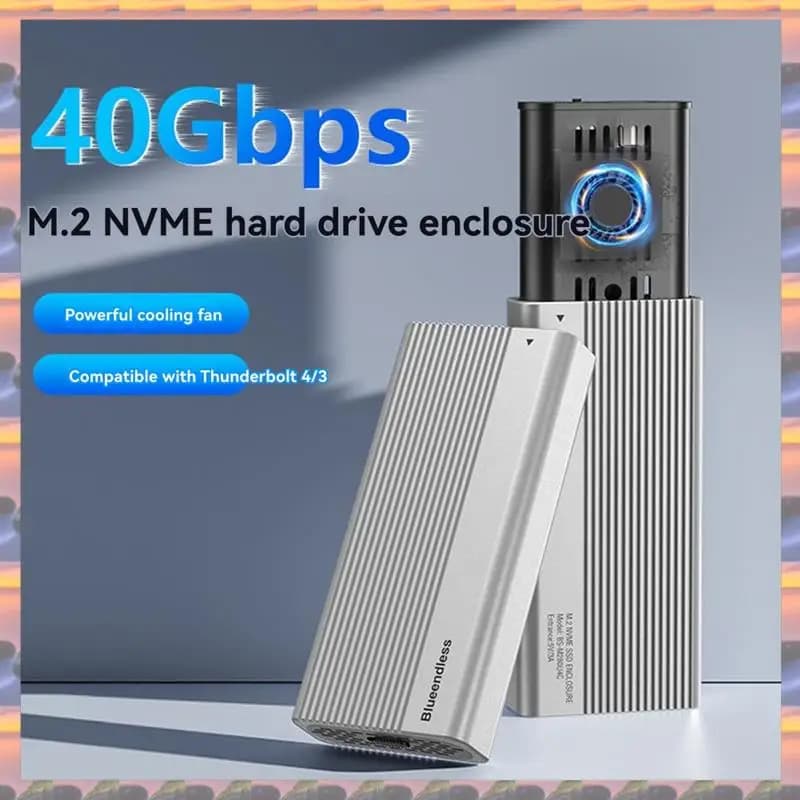 (Vendita flash) BLUEENDLESS Per Thunderbolt 4/3 USB 3.2/3.1/3.0 M. 2 Custodia SSD Nvme USB 4.0 40 Gbps ASM2464 Disco rigido esterno