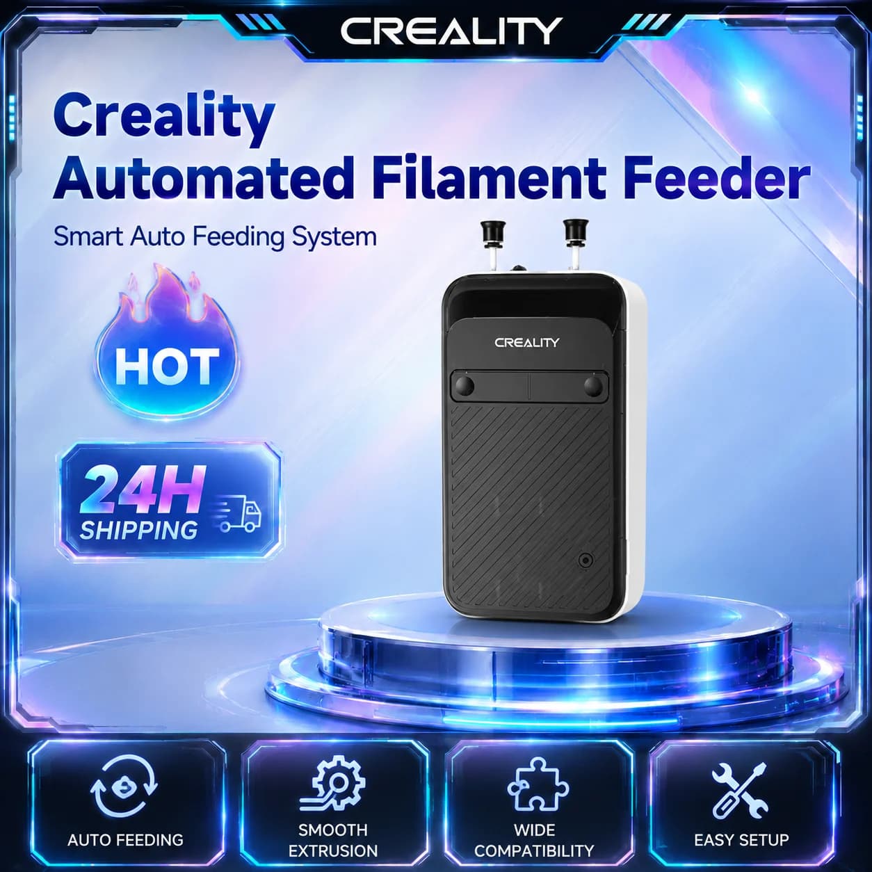 Creality Automated Filament Feeder Intelligent Sensing Auto Refill High Torque Extruder with Most FDM 3D Printers