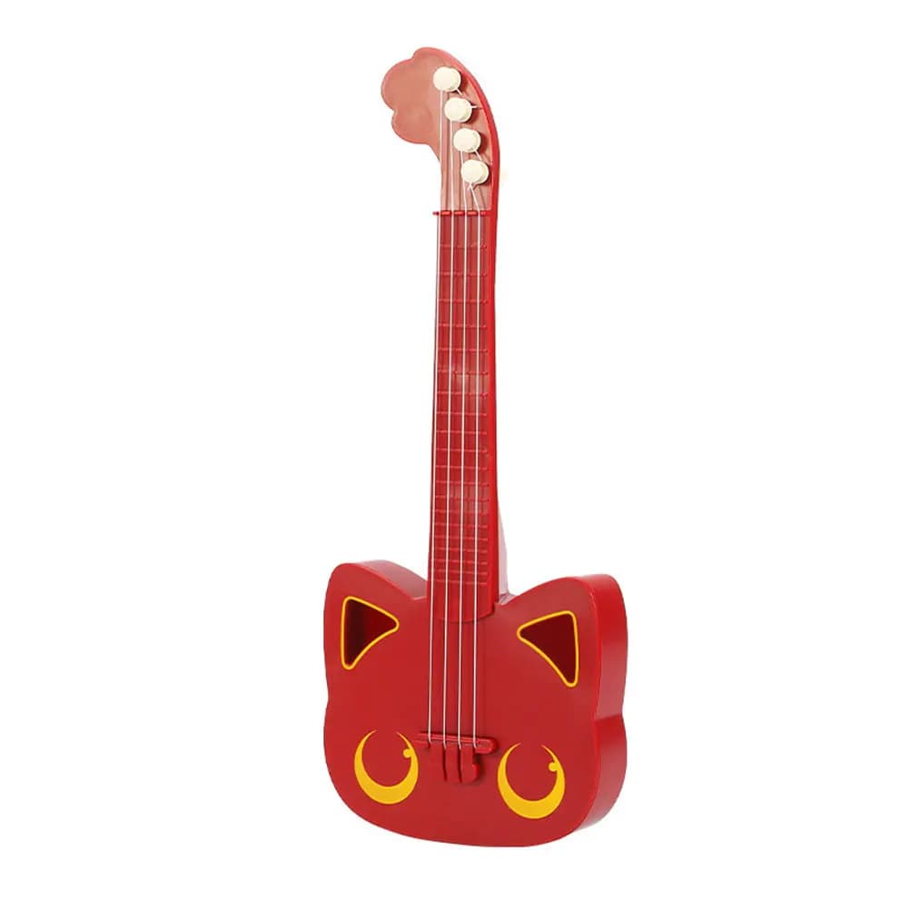1Pcs Ukulele Plaything Red Plastic Imitated Guitar for Kids Simulation Musical Instrument Educational Gift Kids Ukulele Toy